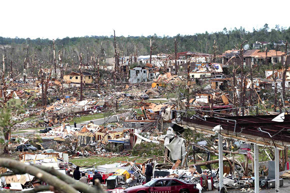 Photo from the devastation in Birmingham's Pratt City neighborhood.